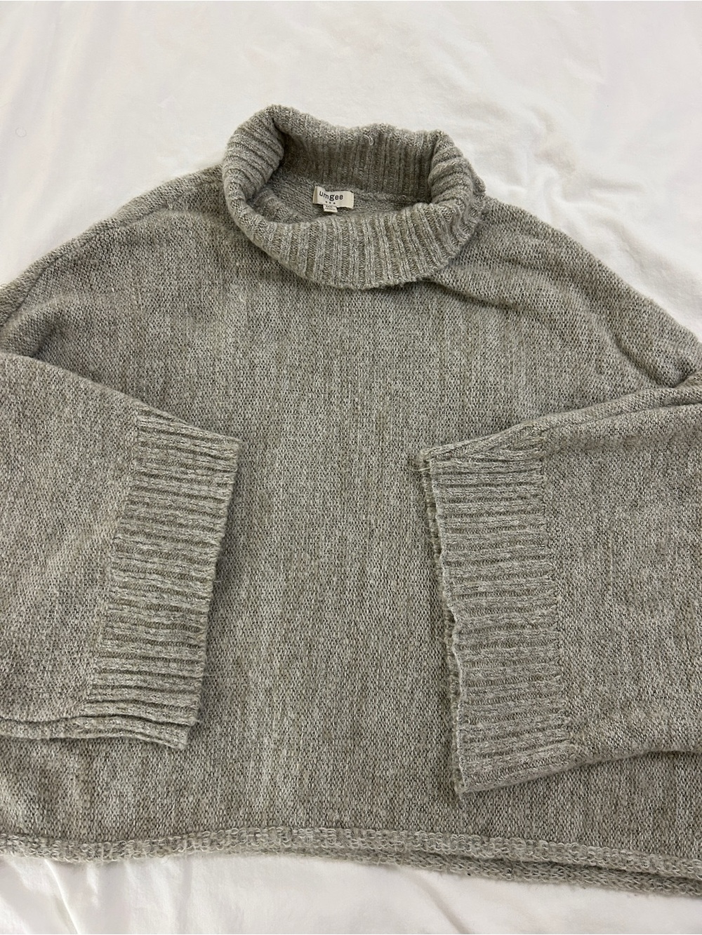 Umgee Gray Chunky Turtleneck Sweater